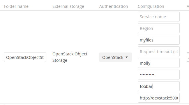 OpenStack configuration.