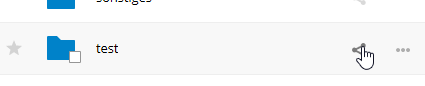 Sharing settings panel for a folder