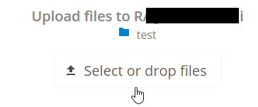 Anonymous upload page with a click to upload button