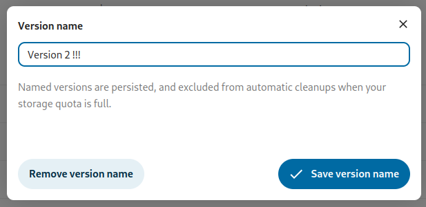 Naming a file version