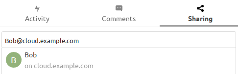 Entering a federated share address.