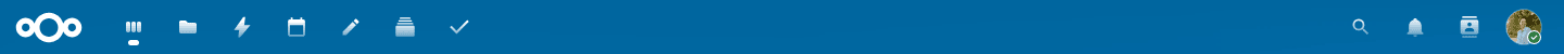 The Nextcloud navigation bar with the logo, app shortcuts, and action icons.